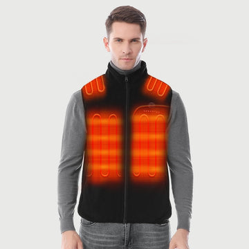 Men's Fleece Heated Vest 7.4V Lightweight Insulated Electric Vest (Battery Pack Excluded)